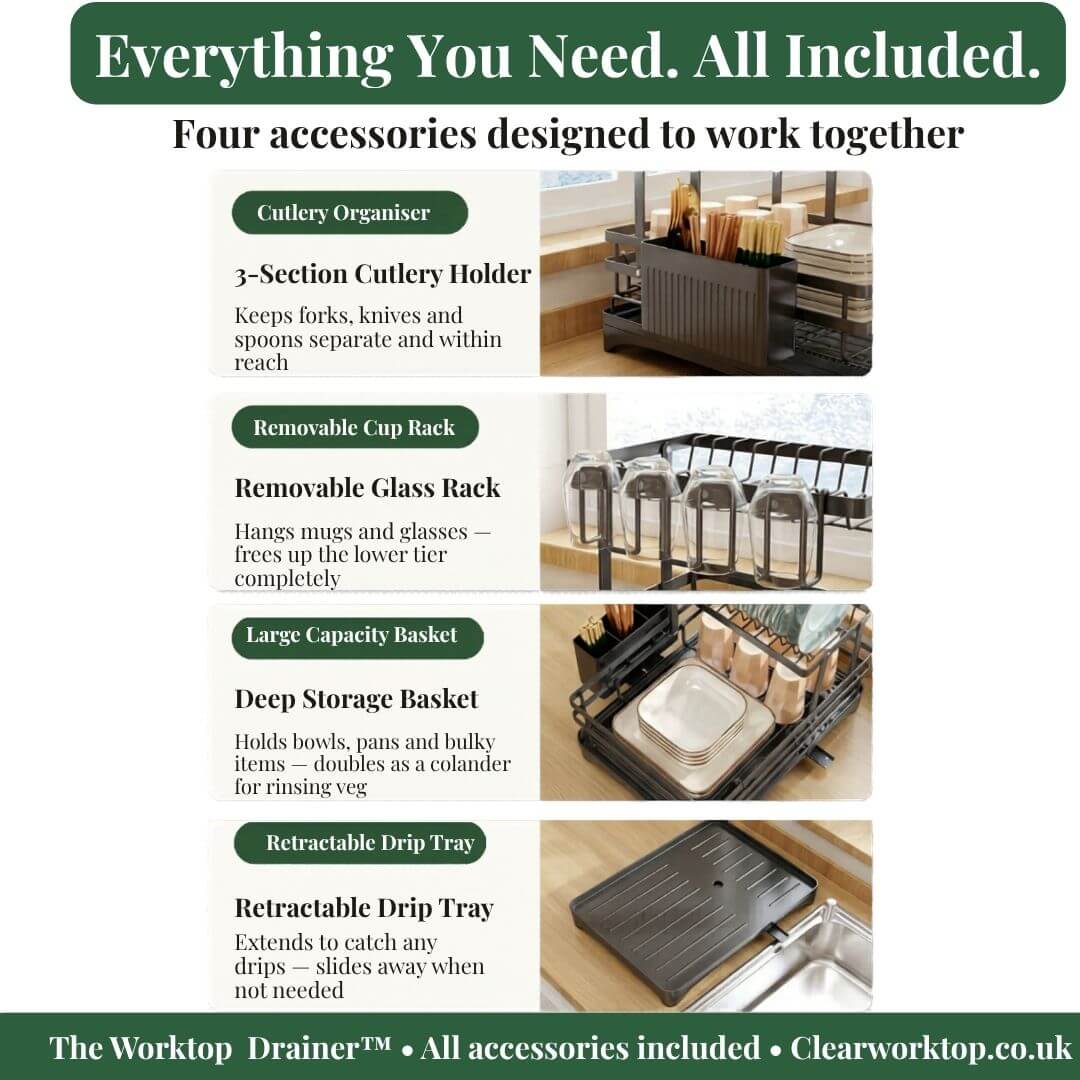 The Worktop Drainer™ | Adjustable Over-Sink Dish Rack